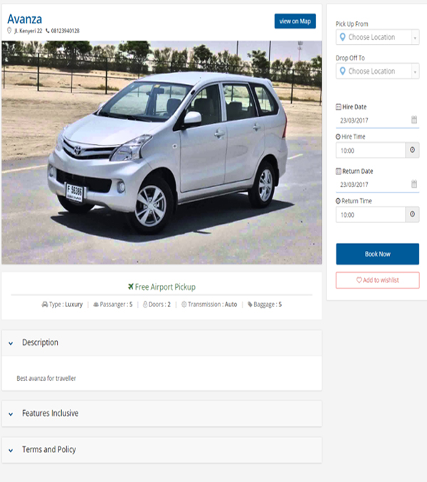 CAR HIRE RESERVATION